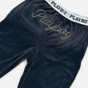Playboy Velour Jogger, Y2K Style, Rhinestone Back, Size Small